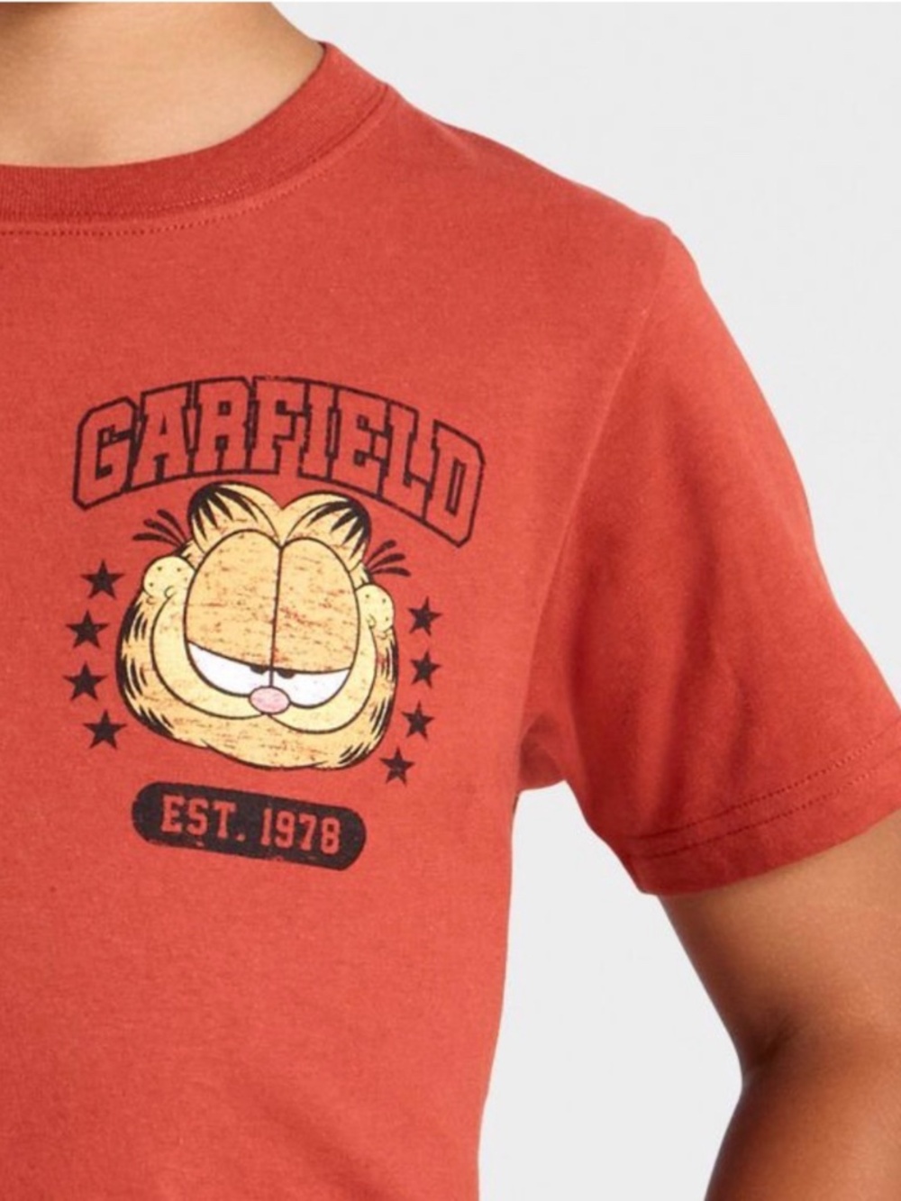 Garfield Basketball Short Sleeve Front and Back Graphic T-Shirt Red Boys M NWT - Picture 3 of 5